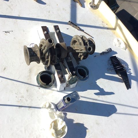 Installing deck hardware - Anchor Windlass installation